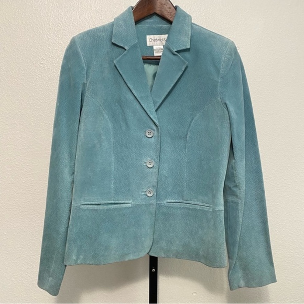 Vintage Suede Leather Blazer Jacket Women 8 Preppy Academia Capsule Quiet Luxury